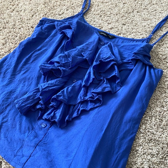 Women’s Naked Zebra blue tank top blouse size Small - Picture 7 of 10